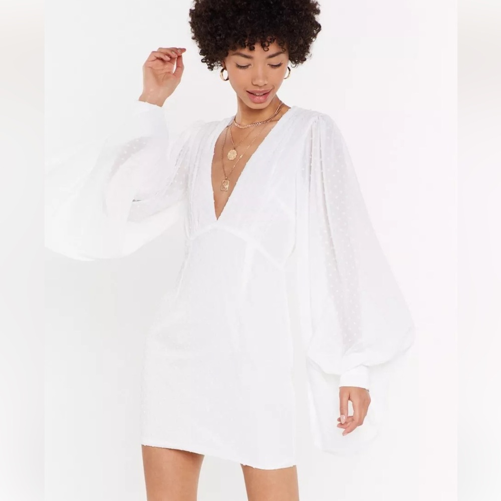 🌼 Texture You Tomorrow Plunging Mini Dress Nasty Gal